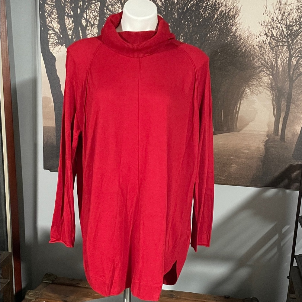 Caslon Red Cowl Neck Sweater - L